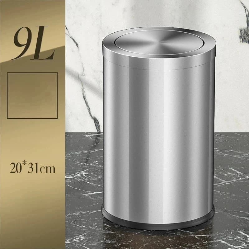 poubelle en acier inoxydable élégante