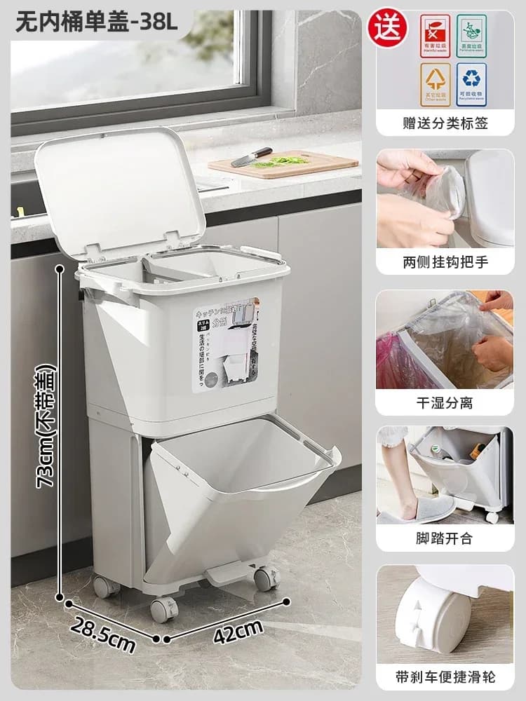 poubelle de cuisine roulante compacte