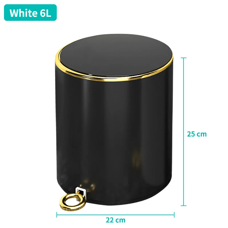 poubelle design blanc et or
